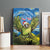 Personalised Jumping Kakapo Christmas Canvas Wall Art New Zealand Fern - Starry Night Style