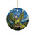 Personalised Jumping Kakapo Christmas Ceramic Ornament New Zealand Fern - Starry Night Style