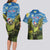 Personalised Jumping Kakapo Christmas Couples Matching Long Sleeve Bodycon Dress and Hawaiian Shirt New Zealand Fern - Starry Night Style