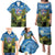 Personalised Jumping Kakapo Christmas Family Matching Puletasi and Hawaiian Shirt New Zealand Fern - Starry Night Style