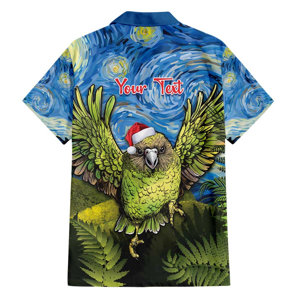 Personalised Jumping Kakapo Christmas Hawaiian Shirt New Zealand Fern - Starry Night Style LT14 - Polynesian Pride