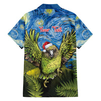 Personalised Jumping Kakapo Christmas Hawaiian Shirt New Zealand Fern - Starry Night Style LT14 - Polynesian Pride