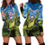 Personalised Jumping Kakapo Christmas Hoodie Dress New Zealand Fern - Starry Night Style