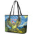 Personalised Jumping Kakapo Christmas Leather Tote Bag New Zealand Fern - Starry Night Style