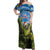 Personalised Jumping Kakapo Christmas Off Shoulder Maxi Dress New Zealand Fern - Starry Night Style