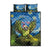 Personalised Jumping Kakapo Christmas Quilt Bed Set New Zealand Fern - Starry Night Style