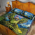 Personalised Jumping Kakapo Christmas Quilt Bed Set New Zealand Fern - Starry Night Style