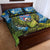 Personalised Jumping Kakapo Christmas Quilt Bed Set New Zealand Fern - Starry Night Style