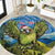 Personalised Jumping Kakapo Christmas Round Carpet New Zealand Fern - Starry Night Style