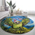 Personalised Jumping Kakapo Christmas Round Carpet New Zealand Fern - Starry Night Style