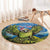 Personalised Jumping Kakapo Christmas Round Carpet New Zealand Fern - Starry Night Style