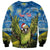 Personalised Jumping Kakapo Christmas Sweatshirt New Zealand Fern - Starry Night Style