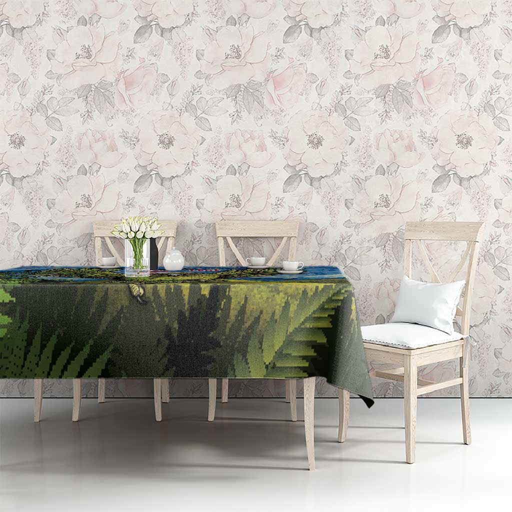 Personalised Jumping Kakapo Christmas Tablecloth New Zealand Fern - Starry Night Style LT14 - Polynesian Pride