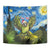 Personalised Jumping Kakapo Christmas Tapestry New Zealand Fern - Starry Night Style