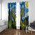 Personalised Jumping Kakapo Christmas Window Curtain New Zealand Fern - Starry Night Style