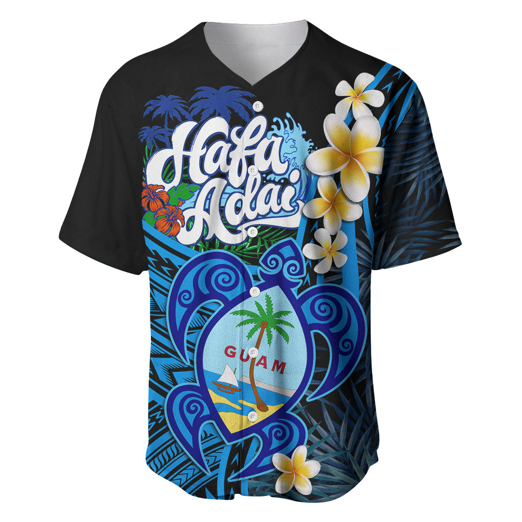 Hafa Adai Guam Baseball Jersey Guahan Sea Turtle Tropical Style LT14 Blue - Polynesian Pride