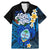 Hafa Adai Guam Family Matching Mermaid Dress and Hawaiian Shirt Guahan Sea Turtle Tropical Style LT14 Dad's Shirt - Short Sleeve Blue - Polynesian Pride