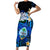 Hafa Adai Guam Family Matching Short Sleeve Bodycon Dress and Hawaiian Shirt Guahan Sea Turtle Tropical Style LT14 Mom's Dress Blue - Polynesian Pride