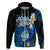 Hafa Adai Guam Hoodie Guahan Sea Turtle Tropical Style LT14 Zip Hoodie Blue - Polynesian Pride