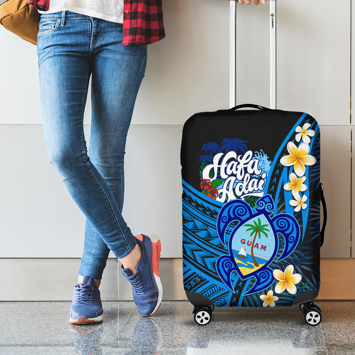 Hafa Adai Guam Luggage Cover Guahan Sea Turtle Tropical Style LT14 - Polynesian Pride
