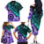 New Zealand Paua Shell With Australia Opal Unique Combine Family Matching Off Shoulder Long Sleeve Dress and Hawaiian Shirt LT14 - Polynesian Pride