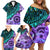 New Zealand Paua Shell With Australia Opal Unique Combine Family Matching Off Shoulder Short Dress and Hawaiian Shirt LT14 - Polynesian Pride