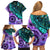 New Zealand Paua Shell With Australia Opal Unique Combine Family Matching Off Shoulder Short Dress and Hawaiian Shirt LT14 - Polynesian Pride