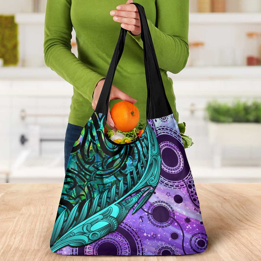 New Zealand Paua Shell With Australia Opal Unique Combine Grocery Bag LT14 - Polynesian Pride