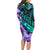 New Zealand Paua Shell With Australia Opal Unique Combine Long Sleeve Bodycon Dress LT14 - Polynesian Pride