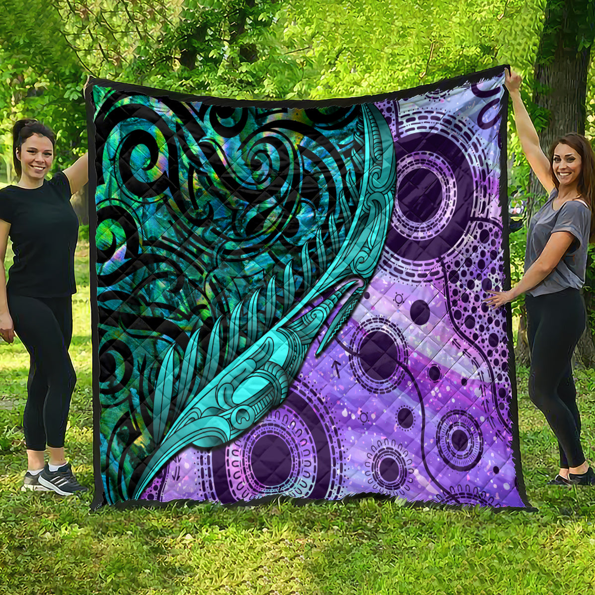 New Zealand Paua Shell With Australia Opal Unique Combine Quilt LT14 - Polynesian Pride