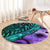 New Zealand Paua Shell With Australia Opal Unique Combine Round Carpet LT14 - Polynesian Pride