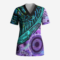 New Zealand Paua Shell With Australia Opal Unique Combine Scrub Top - Polynesian Pride