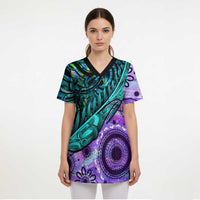 New Zealand Paua Shell With Australia Opal Unique Combine Scrub Top - Polynesian Pride