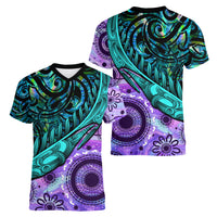 New Zealand Paua Shell With Australia Opal Unique Combine Women V Neck T Shirt LT14 - Polynesian Pride