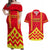 Hawaii Mauna Kea Couples Matching Off Shoulder Maxi Dress and Hawaiian Shirt Hawaiian Kakau Tribal Pattern LT14 Red - Polynesian Pride