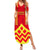 Hawaii Mauna Kea Family Matching Summer Maxi Dress and Hawaiian Shirt Hawaiian Kakau Tribal Pattern LT14 Mom's Dress Red - Polynesian Pride