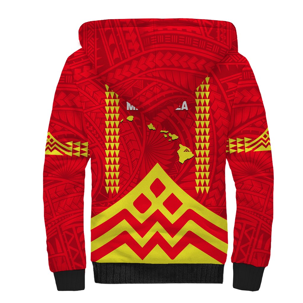 Hawaii Mauna Kea Sherpa Hoodie Hawaiian Kakau Tribal Pattern LT14 - Polynesian Pride