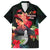 Hawaii Mauna Kea Family Matching Off Shoulder Maxi Dress and Hawaiian Shirt White Mountain With Nene Tropical Vibes LT14 Dad's Shirt - Short Sleeve Black - Polynesian Pride