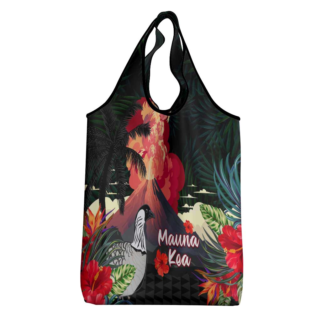 Hawaii Mauna Kea Grocery Bag White Mountain With Nene Tropical Vibes LT14 - Polynesian Pride