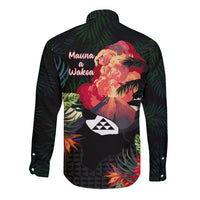 Hawaii Mauna Kea Long Sleeve Button Shirt White Mountain With Nene Tropical Vibes LT14 - Polynesian Pride