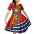 Personalised Mauri Kiribati Family Matching Puletasi and Hawaiian Shirt Polynesian Ribaberiki Flag Style Mix Plumeria LT14 Daughter's Dress Red - Polynesian Pride