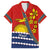 Personalised Mauri Kiribati Family Matching Short Sleeve Bodycon Dress and Hawaiian Shirt Polynesian Ribaberiki Flag Style Mix Plumeria LT14 Dad's Shirt - Short Sleeve Red - Polynesian Pride