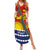 Personalised Mauri Kiribati Family Matching Summer Maxi Dress and Hawaiian Shirt Polynesian Ribaberiki Flag Style Mix Plumeria LT14 Mom's Dress Red - Polynesian Pride