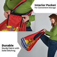 Personalised Mauri Kiribati Grocery Bag Polynesian Ribaberiki Flag Style Mix Plumeria