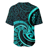 Turquoise New Zealand Mangopare Baseball Jersey Aotearoa Maori Koru Style LT14 - Polynesian Pride