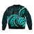 Turquoise New Zealand Mangopare Bomber Jacket Aotearoa Maori Koru Style LT14 - Polynesian Pride