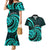 Turquoise New Zealand Mangopare Couples Matching Mermaid Dress and Hawaiian Shirt Aotearoa Maori Koru Style LT14 Turquoise - Polynesian Pride