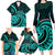 Turquoise New Zealand Mangopare Family Matching Long Sleeve Bodycon Dress and Hawaiian Shirt Aotearoa Maori Koru Style LT14 - Polynesian Pride