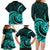 Turquoise New Zealand Mangopare Family Matching Long Sleeve Bodycon Dress and Hawaiian Shirt Aotearoa Maori Koru Style LT14 - Polynesian Pride