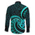 Turquoise New Zealand Mangopare Family Matching Long Sleeve Bodycon Dress and Hawaiian Shirt Aotearoa Maori Koru Style LT14 - Polynesian Pride